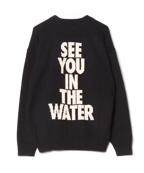 「MAGIC NUMBER」 ニットカーディガン LARGE バーガンディー メンズ_画像2