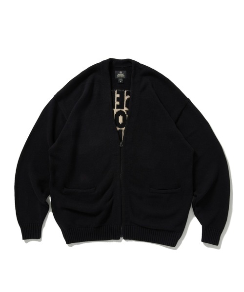 「MAGIC NUMBER」 ニットカーディガン LARGE バーガンディー メンズ_画像6