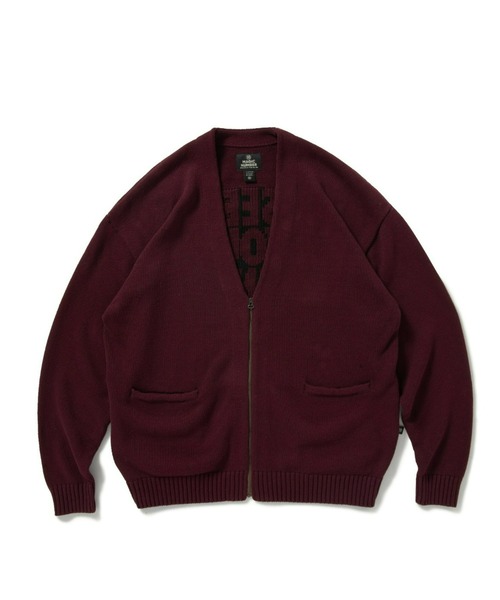 「MAGIC NUMBER」 ニットカーディガン LARGE バーガンディー メンズ_画像8