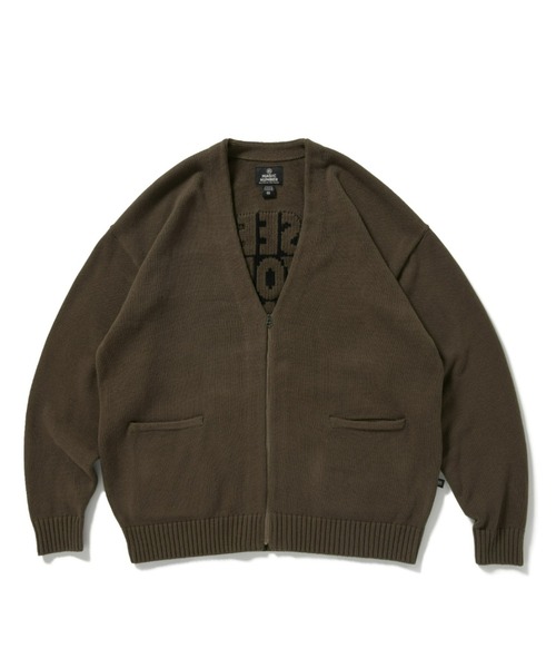 「MAGIC NUMBER」 ニットカーディガン LARGE バーガンディー メンズ_画像9