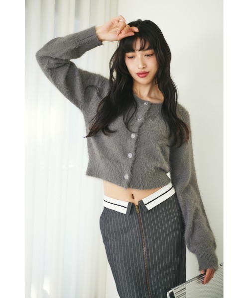 「MIEL CRISHUNANT」 ニットカーディガン FREE ブラック レディース_画像3