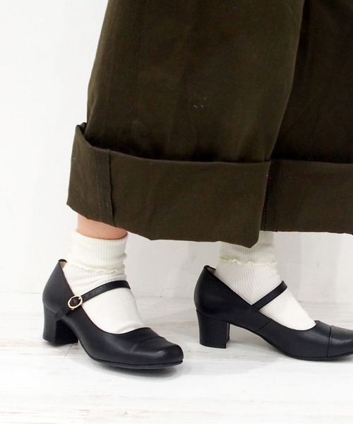 「あしながおじさん」 パンプス 24.5cm ブラック レディース_画像8