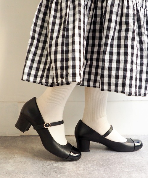 「あしながおじさん」 パンプス 24.5cm ブラック レディース_画像9