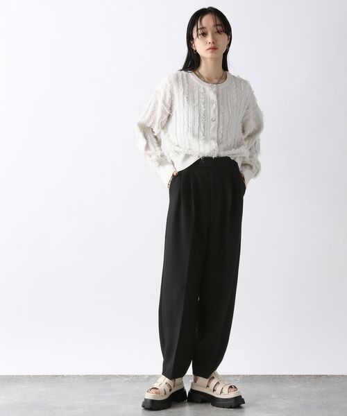 「JEANASIS」 ニットカーディガン FREE オフホワイト レディース_画像2