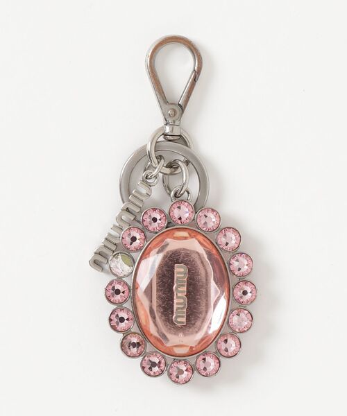 正規品　miu miu ミュウミュウ　ロゴチャーム　ピンク miu miu（ミュウミュウ） キーホルダー - ピンク レディース