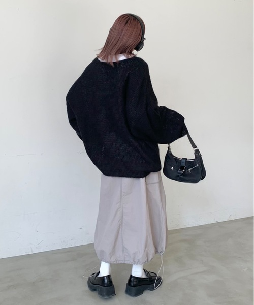 「SHAGGIE」 長袖ニット FREE ライトブルー レディース_画像6