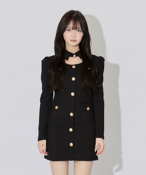ALLuRing ChaRm ワンピース Cutout Pleated Mini Dress / カットアウト
