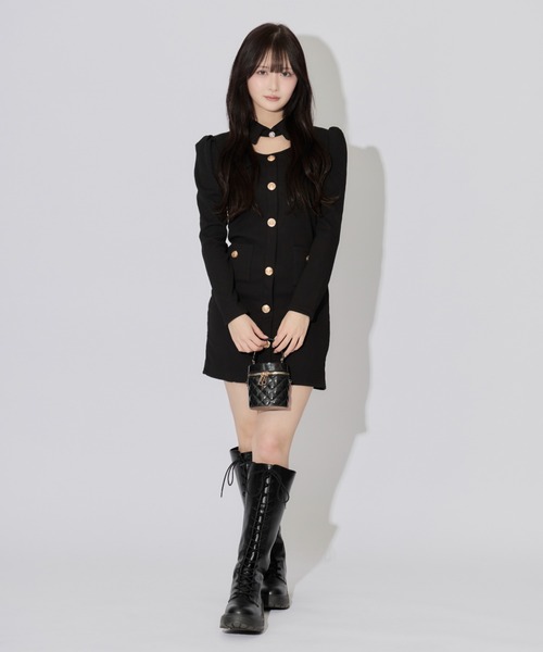 ALLuRing ChaRm ワンピース Cutout Pleated Mini Dress / カットアウト