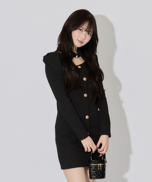 ALLuRing ChaRm ワンピース Cutout Pleated Mini Dress / カットアウト