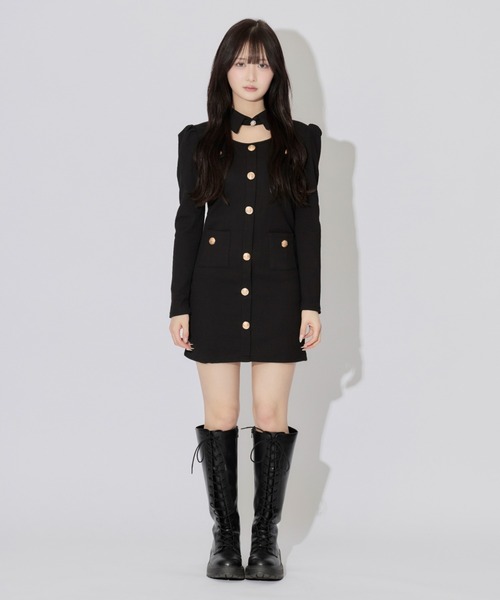 ALLuRing ChaRm ワンピース Cutout Pleated Mini Dress / カットアウト