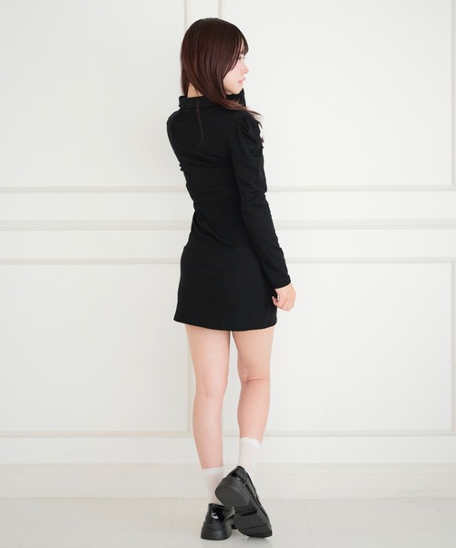 大人可愛いミニ˚✧₊キーリング ブラックcotton Princess ALLuRing ChaRm ワンピース 夏 Cutout Pleated Mini Dress / カット