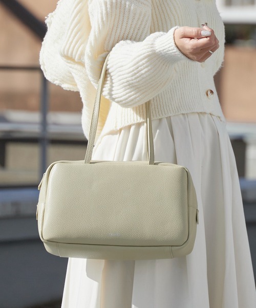【最終セール♡新品タグつき】YAHKI 3way ホワイトバッグ YAHKI（ヤーキ） ハンドバッグ HAND BAG ベーシック 床革 ハンドバッグ