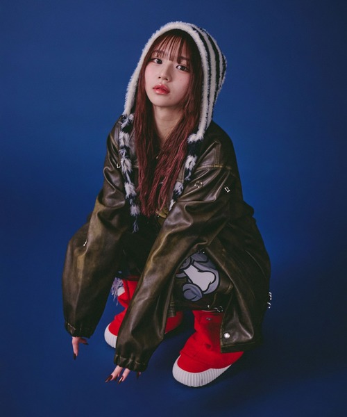 GALFY（ガルフィー） 革ジャン ライダース バチバチピアスPUコーチ