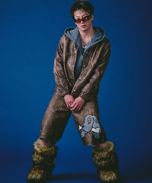 GALFY（ガルフィー） 革ジャン ライダース バチバチピアスPUコーチ