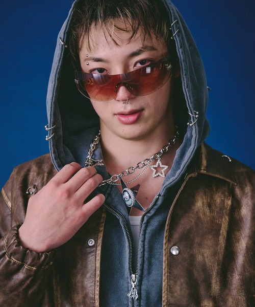 GALFY（ガルフィー） 革ジャン ライダース バチバチピアスPUコーチ