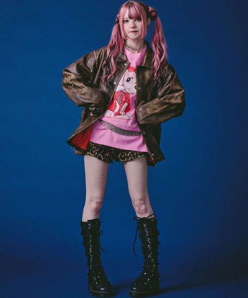 GALFY（ガルフィー） 革ジャン ライダース バチバチピアスPUコーチ