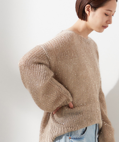 「journal standard L'essage」 長袖ニット FREE ブラウン レディース_画像3