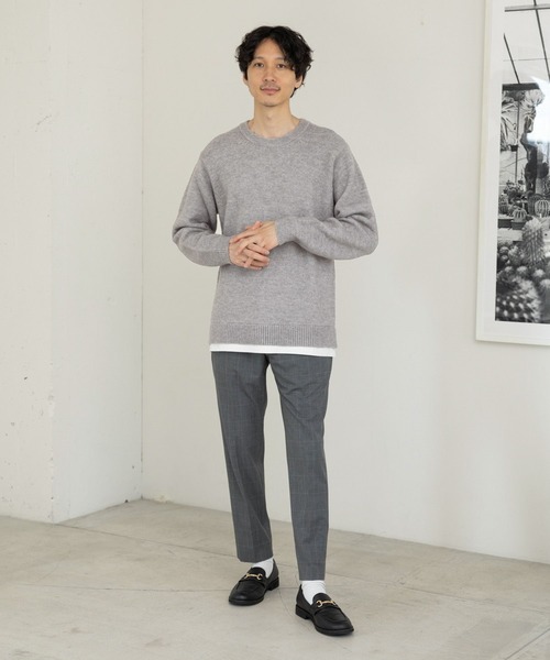 「GLOBAL WORK」 長袖ニット MEDIUM ベージュ メンズ_画像8