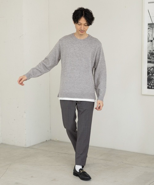 「GLOBAL WORK」 長袖ニット MEDIUM ベージュ メンズ_画像9