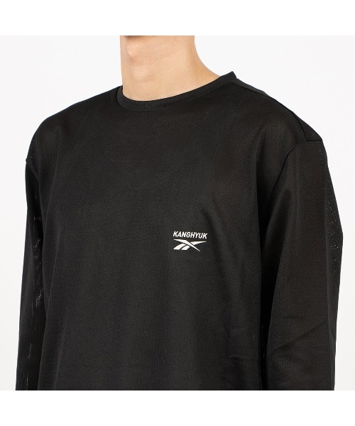 novelbright ガッキ オーバーサイズLS ロンT/ロングTシャツ 黒L Reebok（リーボック） tシャツ KANGHYUK ロゴ ロングスリーブTシャツ
