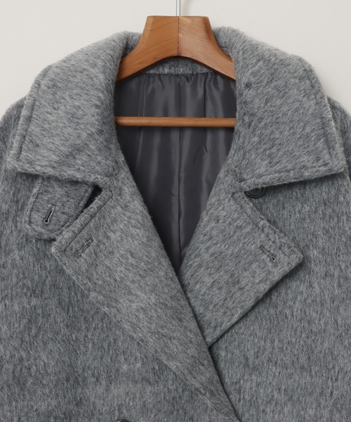 「andme」 ステンカラーコート M チャコールグレー レディース_画像3