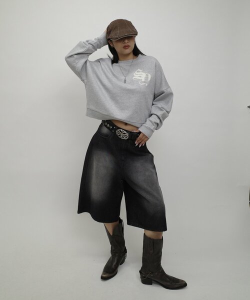 「WHO'S WHO gallery」 スウェットカットソー FREE グレー レディース_画像3