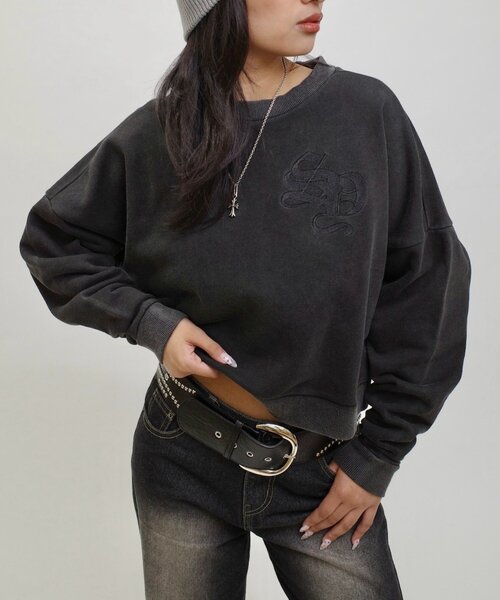 「WHO'S WHO gallery」 スウェットカットソー FREE グレー レディース_画像6