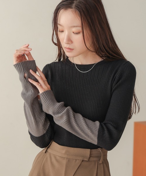 「Bab」 長袖ニット FREE ベージュ レディース_画像2