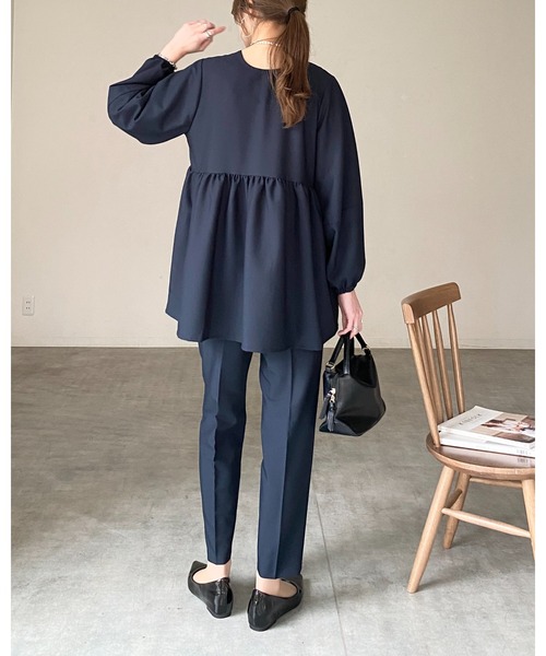 She's Closet 卒園式 卒業式 ウエストギャザー切り替え長袖ペプラム