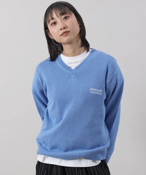 ffein セーター ニット 「FFEIN（フェイン）」ワンポイントロゴVネック