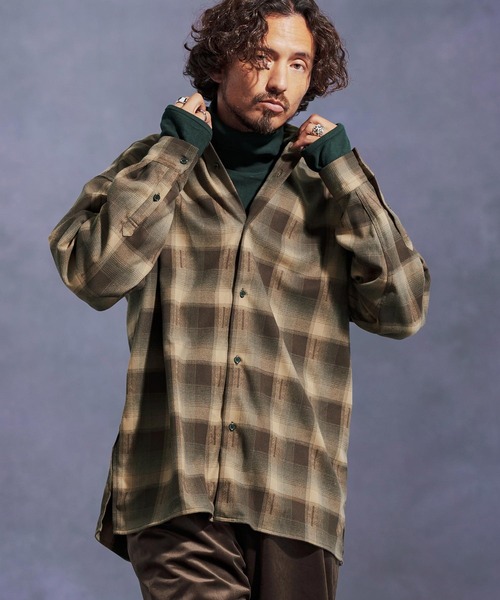 「Jih Nunc」 長袖ネルシャツ M レッド メンズ_画像3