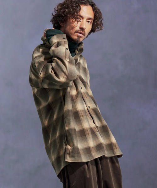 「Jih Nunc」 長袖ネルシャツ M レッド メンズ_画像4