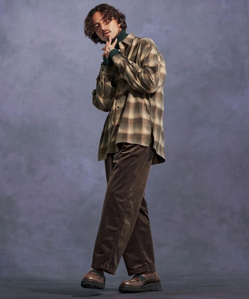 「Jih Nunc」 長袖ネルシャツ M レッド メンズ_画像6