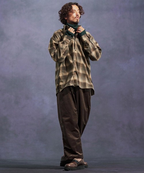 「Jih Nunc」 長袖ネルシャツ M レッド メンズ_画像7