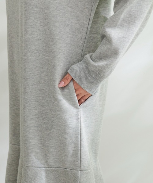 「Arnold Palmer」 長袖ワンピース L 杢グレー レディース_画像5