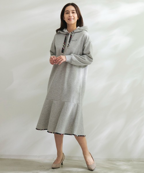 「Arnold Palmer」 長袖ワンピース L 杢グレー レディース_画像8