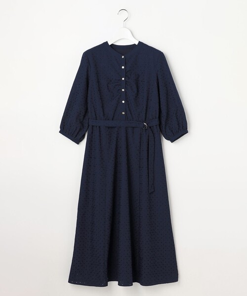any SiS エンブロイダリー ワンピース ネイビー M ANY SIS（エニィスィス） ワンピース エンブロイダリー ワンピース