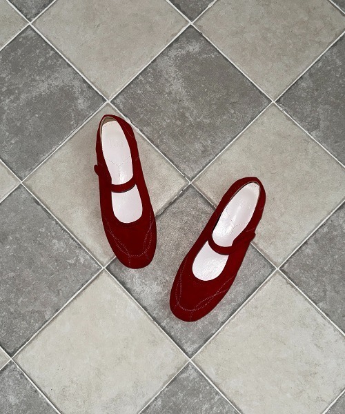 「hiamu」 フラットパンプス 24.5cm レッド レディース_画像6