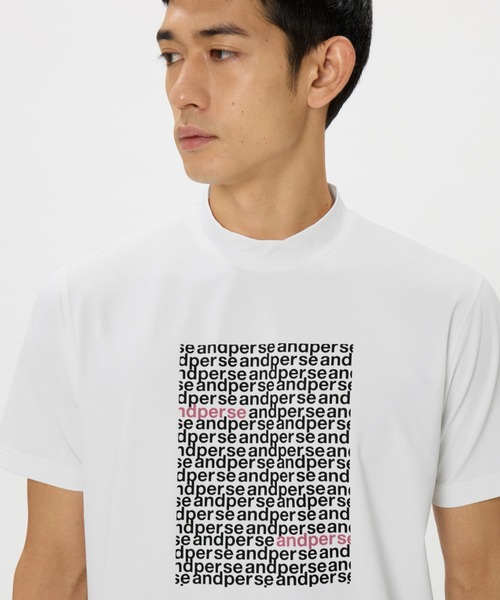 and per se（アンパスィ） tシャツ リファインドライ半袖モックネック