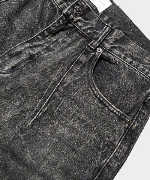 CAMPHOR WOOD ワイドパンツ ジーンズ CRACKED CHEMICAL-WASHED WIDE