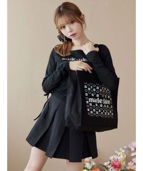 希少♡A4可♡EMMETI エンメティ ロゴボタン ショルダー トートバッグ 黒 EATME（イートミー） トートバッグ 「marie claire×EATME」トート