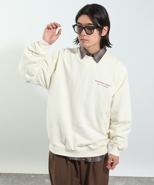 「BAYFLOW」 スウェットカットソー MEDIUM オフホワイト メンズ_画像6