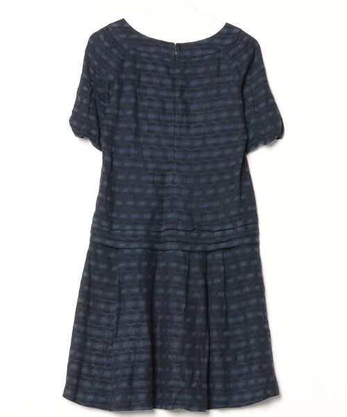 「CACHAREL」 チェック柄半袖ワンピース 36 ネイビー レディース_画像2