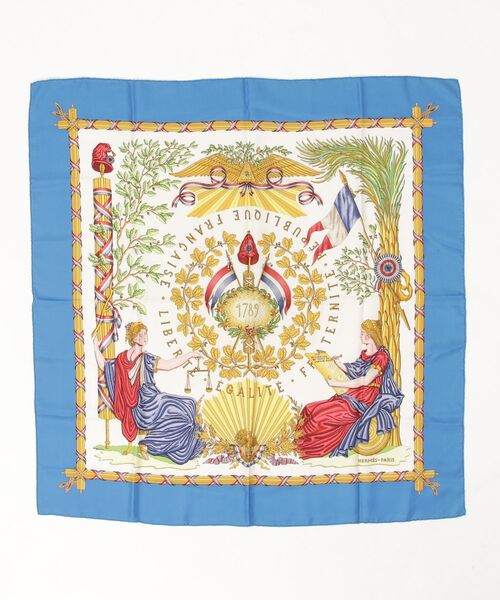 HERMES（エルメス） カレ90 フランス革命を記念して スカーフ - ブルー