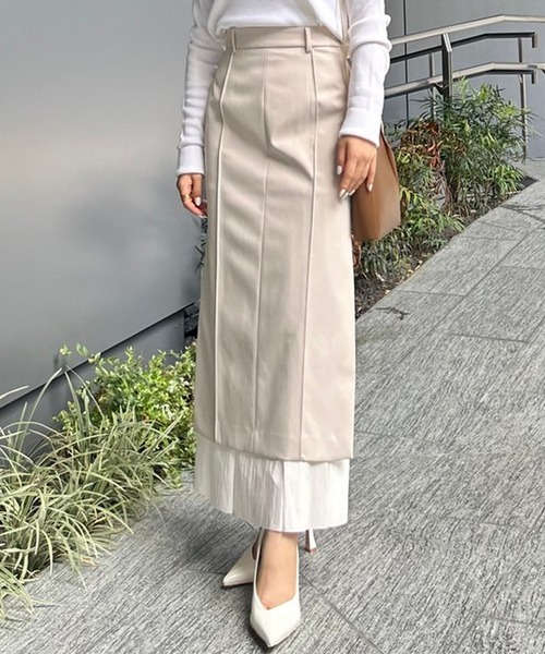 「anuans」 ロングスカート SMALL ネイビー レディース_画像2