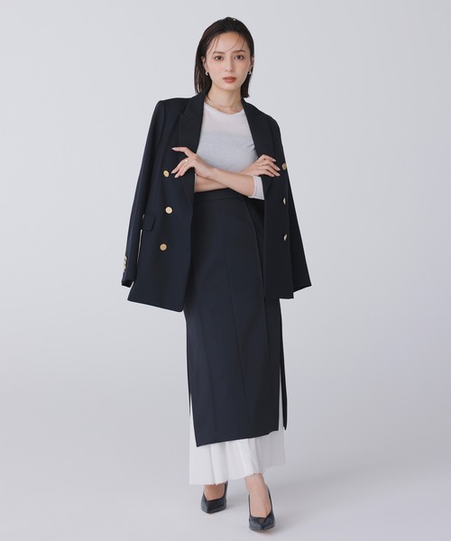 「anuans」 ロングスカート SMALL ネイビー レディース_画像3
