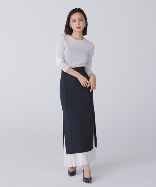 「anuans」 ロングスカート SMALL ネイビー レディース_画像5