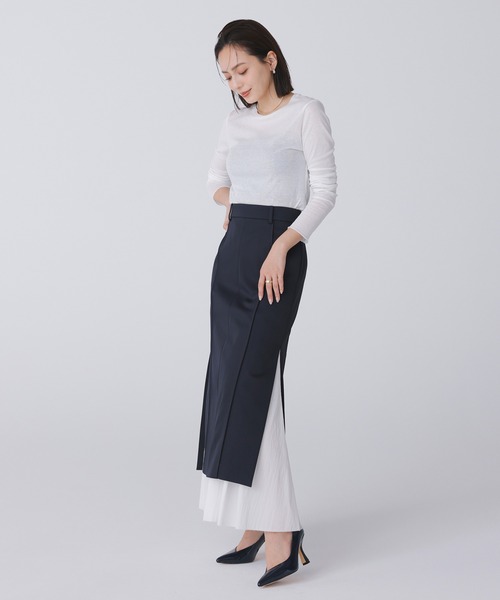 「anuans」 ロングスカート SMALL ネイビー レディース_画像6