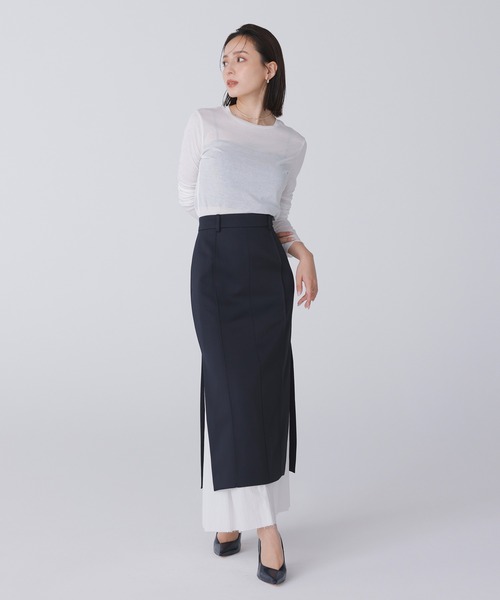 「anuans」 ロングスカート SMALL ネイビー レディース_画像7
