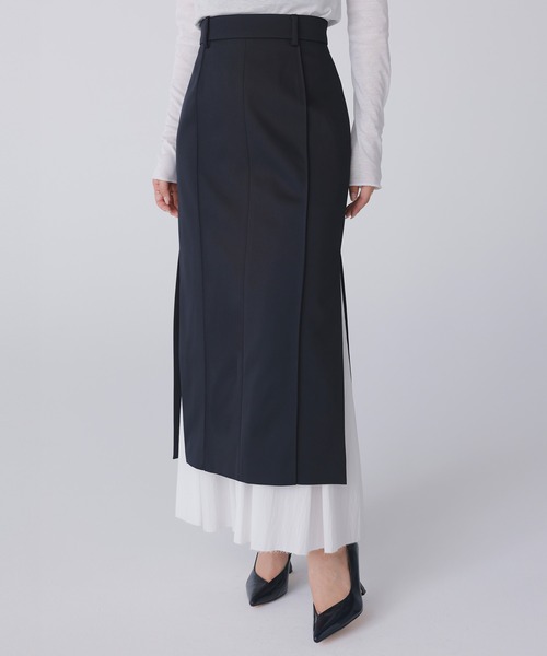 「anuans」 ロングスカート SMALL ネイビー レディース_画像10